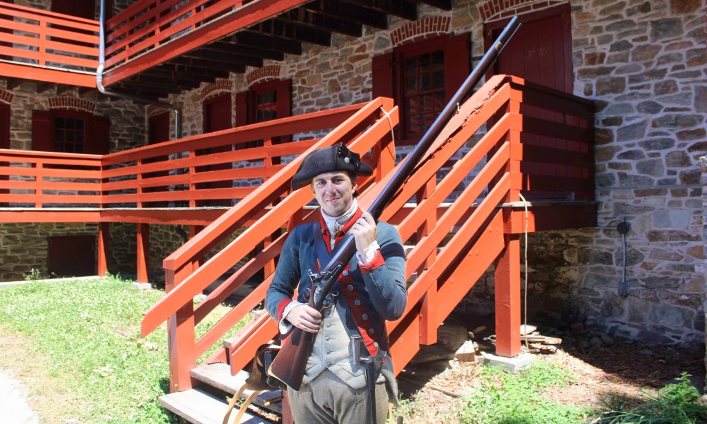 Historic reenactors like Matthew Travers help educate the public at Trenton's Old Barracks Museum. 
Photo credit: Lucy Harper / NJ State House News Service
